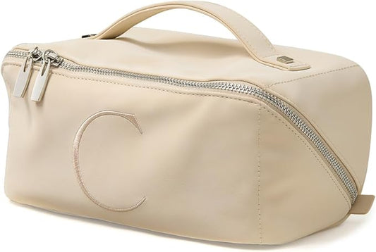 EACHY Travel Makeup Bag,Large Capacity Cosmetic Bags for Women,Waterproof Portable Pouch Open Flat Toiletry Bag Pattern Makeup Bag