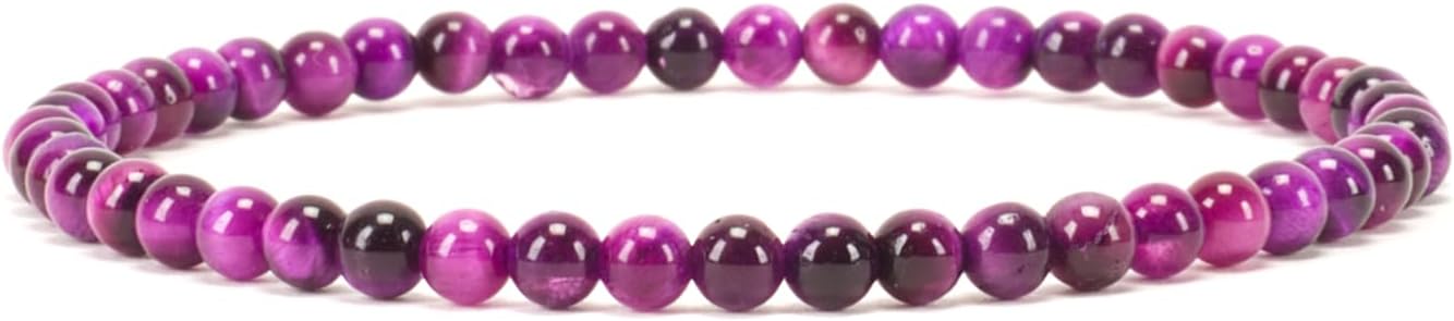 Cherry Tree Collection - Small, Medium, Large Sizes - Gemstone Beaded Bracelets For Women and Men - 4mm Round Beads