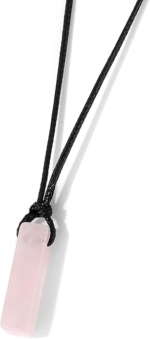 Crystal Necklaces for Women Gemstone Pendant Necklace Adjustable Handmade Black Rope Natural Stone Spiritual Necklace Energy Crystals and Healing Stones Necklace for Men