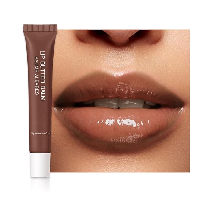 1Pcs Tinted Lip Balm Serum Makeup, Squeeze Hydrating Tint Lips Balms Serum Cosmetic, Women Care Glossy Nourishing Plumping Lip Stain Gloss Lipstick, Suitable for dry lips, Long-Lasting Color 08