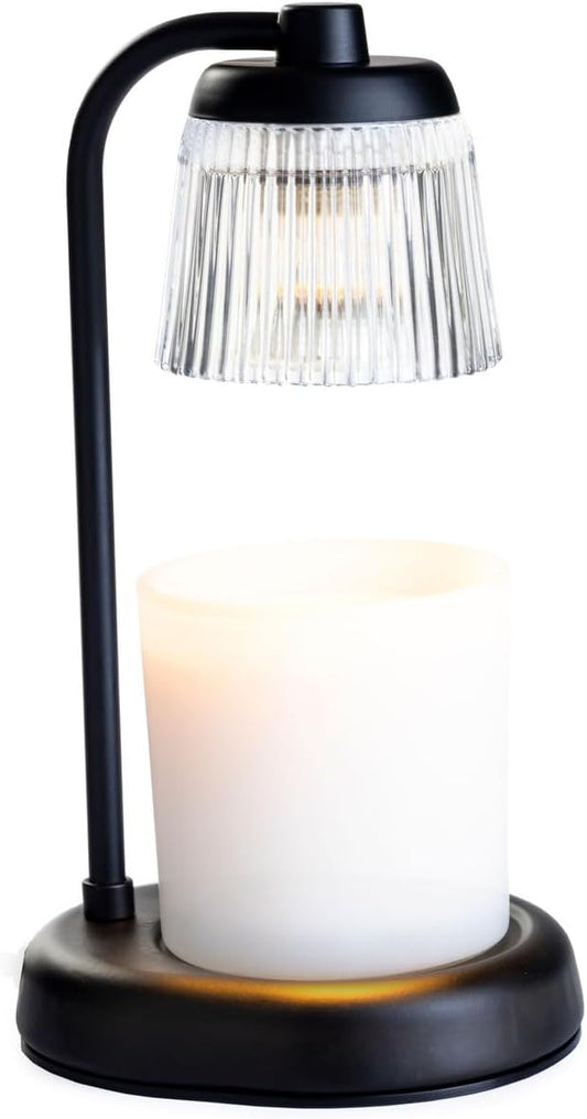 Candle Warmers Etc. Fluted Glass Lamp – for Top-Down Warming & Flame-Free Fragrance