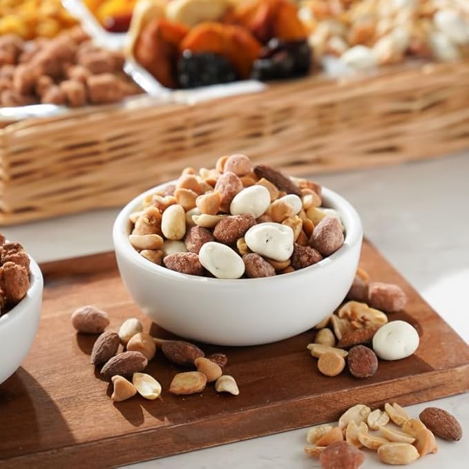 Broadway Basketeers Sympathy Nuts Gift Basket Gourmet Nut Box Assortment for Men And Women, Healthy Condolence Gift Tray for Bereavement