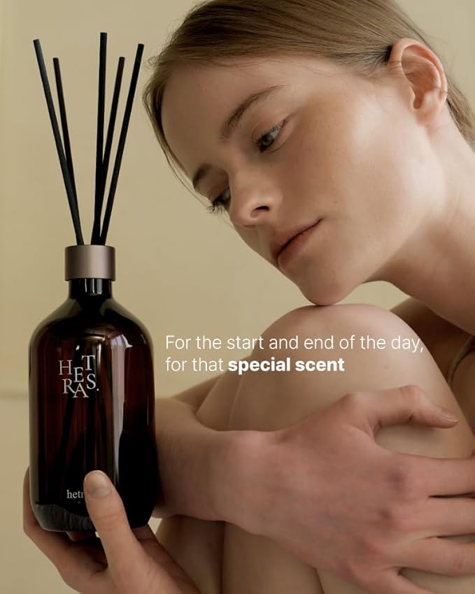 hetras Premium Reed Diffuser Set 16.9 fl.oz. 1 Pack | Pure Laundry - Fresh & Warm Scent | Long-Lasting Luxury Fragrance with 10 Reed Sticks for Home & Office | Gifts for Loved One