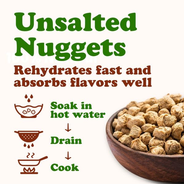 Food to Live Organic Soy Chunks 3 Ounces, – Unsalted Nuggets, High Protein. Plant-Based. Meat Alternate Substitute. Non-GMO. Vegan, Kosher, Bulk