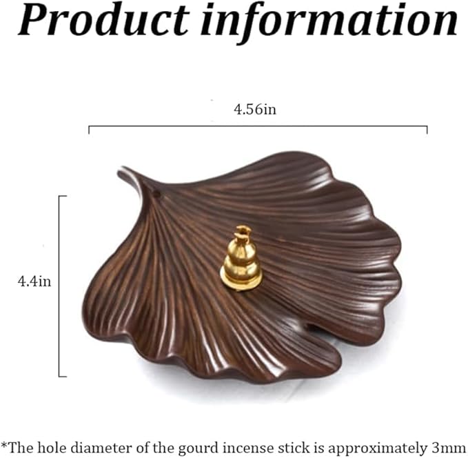 2-Style Ceramic Incense Burner, Bodhi&Ginkgo Leaf Design, Ceramic Incense Holder for Sticks with Ash Catcher&Built-in Stand, Zen Meaning Decor for Home, Office&Yoga/Sage/Cone(Brown and White)