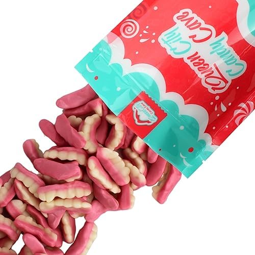 Fruity Edible Gummy Teeth - Fun Shaped Gummies - Halloween Candy Body Parts Gummy Teeth, by Queen City Candy Cave (1 Pound)