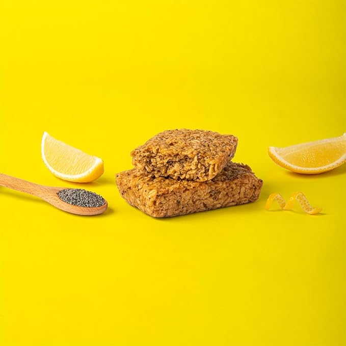 Bobo's Oatmeal Bars, Lemon Poppyseed, Gluten Free Vegan Whole Grain Oat Bars, Pack of 12