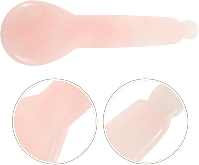 balacoo Rose Quartz Gua Sha Scraping Massage Tool: Natural Jade Gua Sha Massage Tool for Face Neck Body Acupressure and Circulation Promotion (Pink)