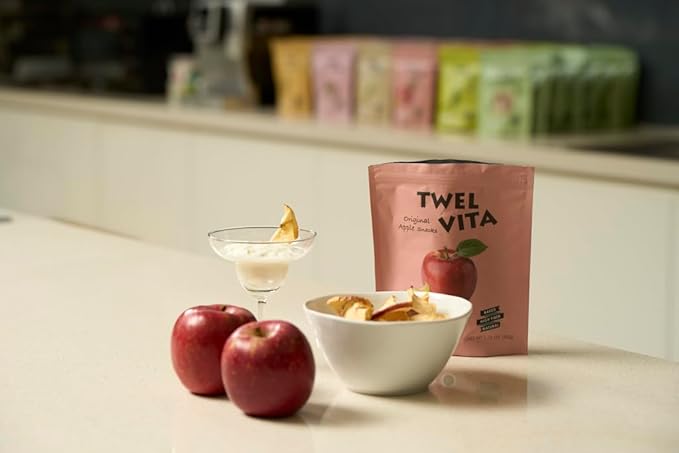 TwelVita Natural Baked Fuji Apple Crisps, Vegan Snacks, Clean Label, Non-GMO, Gluten-Free, 1.76 oz ea, Pack of 4