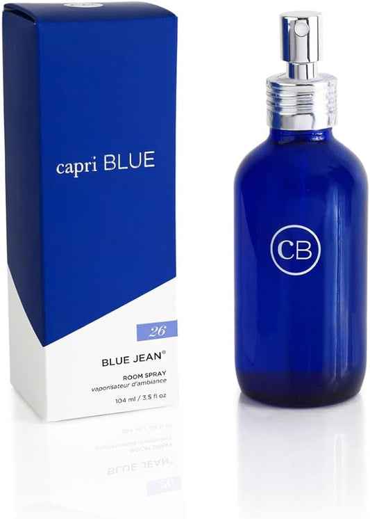 Capri Blue Room Spray - Blue Jean Air Freshener Spray with Notes of Bergamot, White Flowers, Musk and Patchouli - Air Fresheners for Home - Linen Room Scents (3.5 oz)