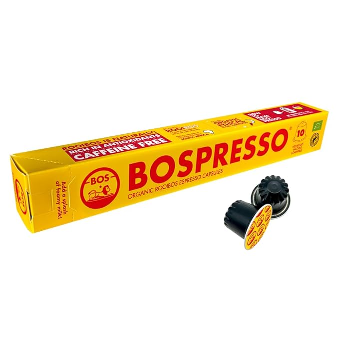Rooibos Tea Pods - 10 Capsules - Organic & Caffeine Free - BOSpresso Rooibos Espresso Capsule - By BOS