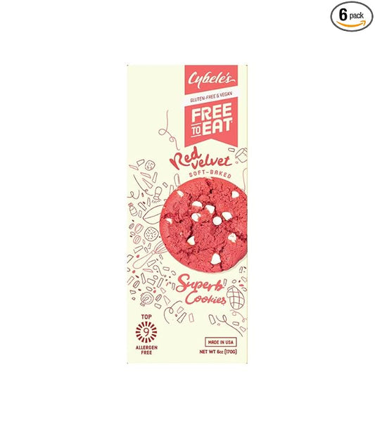 Cybele's Free to Eat Gluten-Free, Vegan, Healthy Allergen-Free Soft Baked Cookies, Red Velvet (Single Pack)