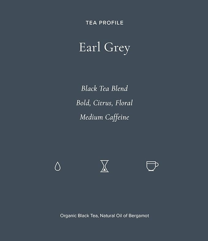 Art of Tea | Organic Earl Grey Black Tea | Earl Grey Tea Bag | 50 Eco Friendly Pyramid Black Tea Bag Sachets