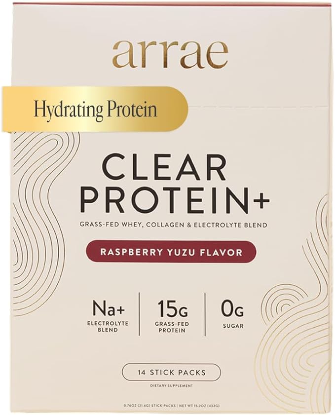 Arrae Clear Protein – Natural Protein Supplement, Smooth Texture, Easy to Mix, 14 Servings, Clean Formula with Electrolytes