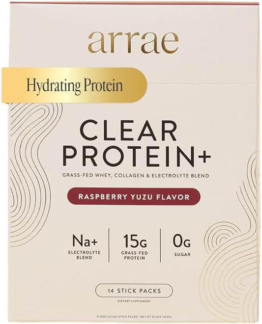 Arrae Clear Protein – Natural Protein Supplement, Smooth Texture, Easy to Mix, 14 Servings, Clean Formula with Electrolytes