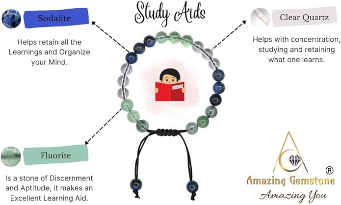 Natural Healing Crystal Bracelet for Women - Mens Bracelet Energy Balancing Gemstones Set - Adjustable Stone Bead Bracelet for Men and Women - Chakra Crystal Therapy Accessory, Meditation