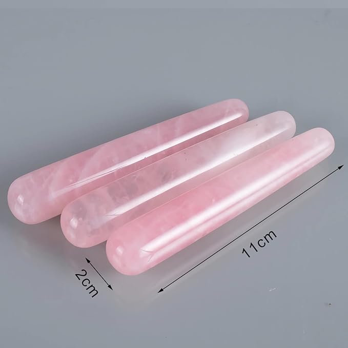 LZLRUN Rose Quartz Jade Roller Real Jade Gua Sha Board Mushroom Massager Face Lifting Tool Facial Guasha Massage Tool (Rod Shape)