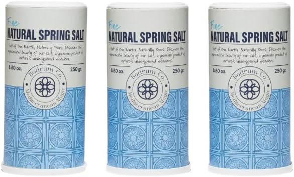 26.4oz Bodrum Co. Natural Spring Salt Shaker - Rare Unrefined Mineral, Microplastic-Free, 84 Essential Minerals, Low Sodium, Electrolyte Rich, Pure and Clean for Cooking & Table Use