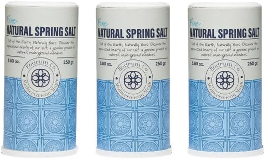 26.4oz Bodrum Co. Natural Spring Salt Shaker - Rare Unrefined Mineral, Microplastic-Free, 84 Essential Minerals, Low Sodium, Electrolyte Rich, Pure and Clean for Cooking & Table Use