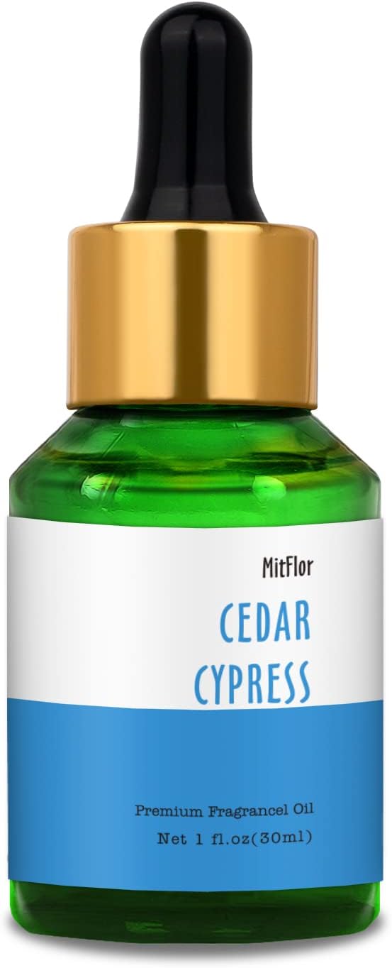 30ml Cedar Cypress Fragrance Oil, MitFlor Premium Grade Fragrance Essentials Oil for Soap & Candle Making, Large Size Aromatherapy Diffuser Oil, Refreshing Woody Scent for Home Fragrance