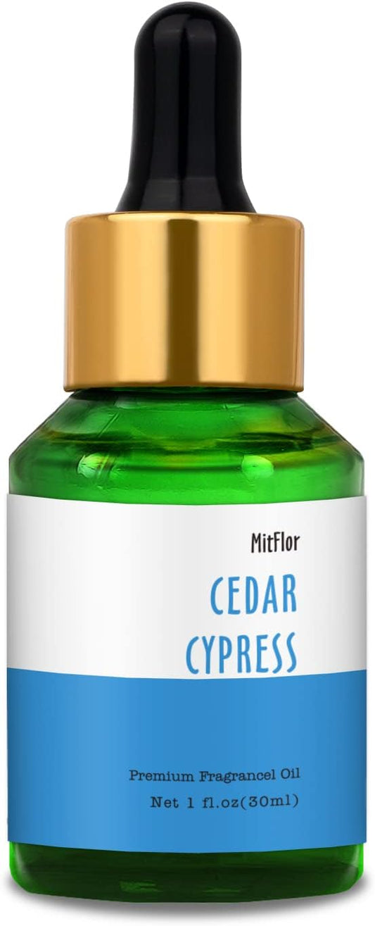 30ml Cedar Cypress Fragrance Oil, MitFlor Premium Grade Fragrance Essentials Oil for Soap & Candle Making, Large Size Aromatherapy Diffuser Oil, Refreshing Woody Scent for Home Fragrance
