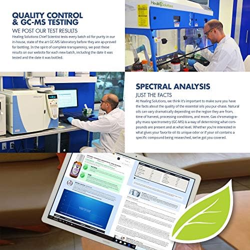 Healing Solutions Organic Lavender Essential Oil (2 oz / 60 ml), Undiluted, Pure, for Hair, Diffuser, Skin, & Aromatherapy - Therapeutic Grade - Lavender Oil