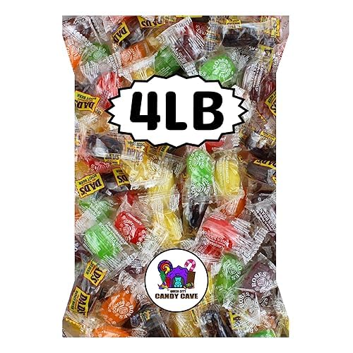 Assorted Flavored Bulk Hard Candy, Bulk Individually Wrapped Mixed Fruit and Root Beer Barrels, by Queen City Candy Cave (4 Pound)