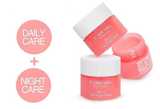 CARENEL Lip Sleeping Mask 5g (Berry 3Set) - Moisturizer for Dry Lips - Overnight Treatments Balm, Day and Night Repair Gloss, Scrubs Exfoliator