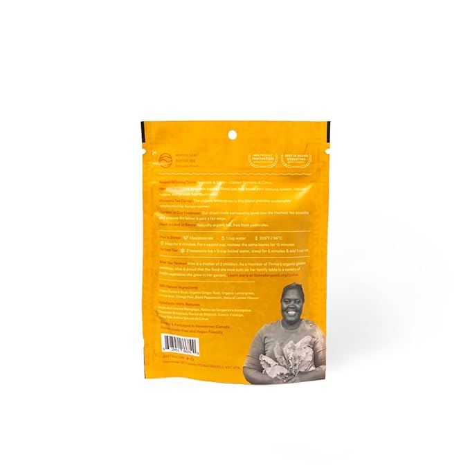 JusTea TURMERIC GINGER | Loose Leaf Herbal Tea | Recyclable Refill Pouch | 40+ Cups (3.9oz) | Caffeine Free | Award-Winning | Fair Trade | Non-GMO