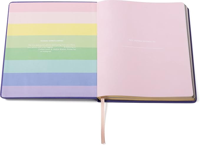 Eccolo Large Lined Journal Notebook, Hardbound Cover, Writing Journal, 256 Ruled Pages, Gilded Edge, Ribbon Bookmark, Lay Flat, Desk Size for Work or School, Creative List (Purple, 8x10 inches)