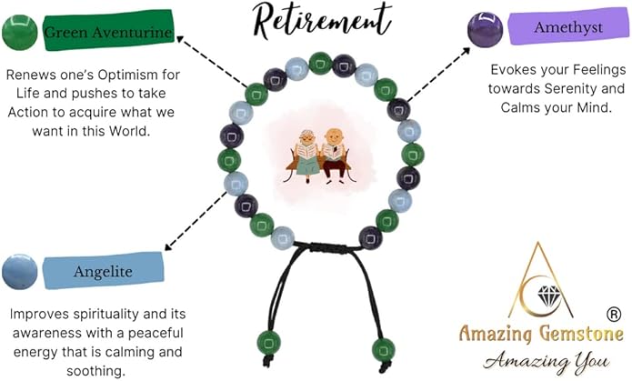 Natural Healing Crystal Bracelet for Women - Mens Bracelet Energy Balancing Gemstones Set - Adjustable Stone Bead Bracelet for Men and Women - Chakra Crystal Therapy Accessory, Meditation