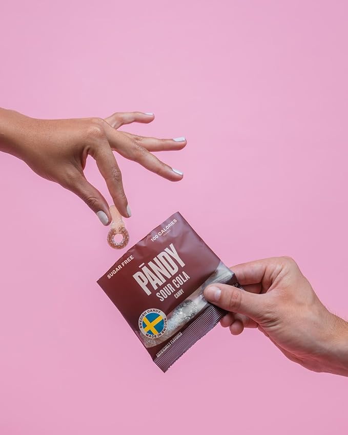Pandy Swedish Candy Sugar Free Candy Sour Cola 14 Bags - Swedish Candy Mix - Keto Gummy Candy - Diet Candy Healthy Snacks Low Calories Sour Sweets Cola Flavour 14 x 1.8oz