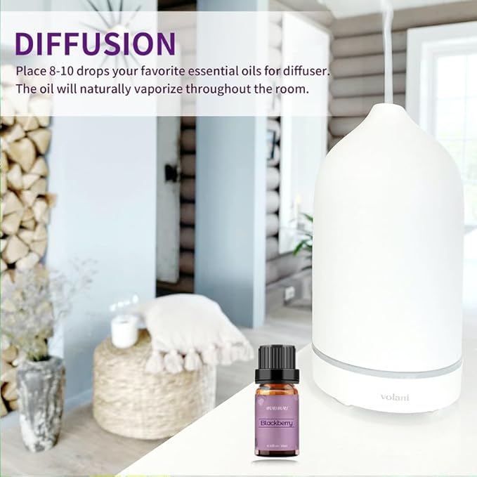 BURIBURI BlackBerry Essential Oil 10ml Premium Grade Scented Oil BlackBerry Fragrance Oil for Diffusers, Massage, Candle Making Soap Making