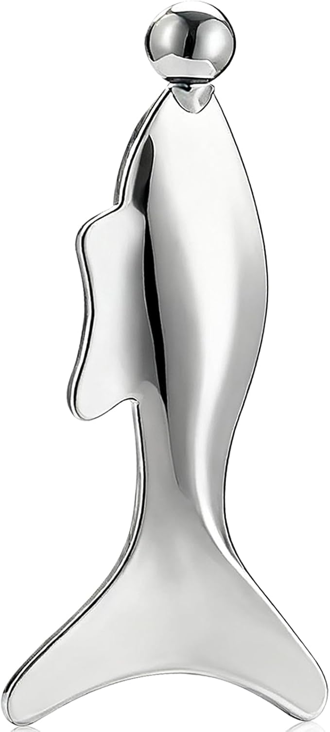 4-in-1 Gua Sha Facial Tools,Fish Guasha Massage Tool for Face&Body, Facial Roller Massage Tool for Lymphatic Drainage &Jawline Sculpting & Puffiness Reducing,Gua Sha Muscle Scraper Tool,Skin-Care Tool