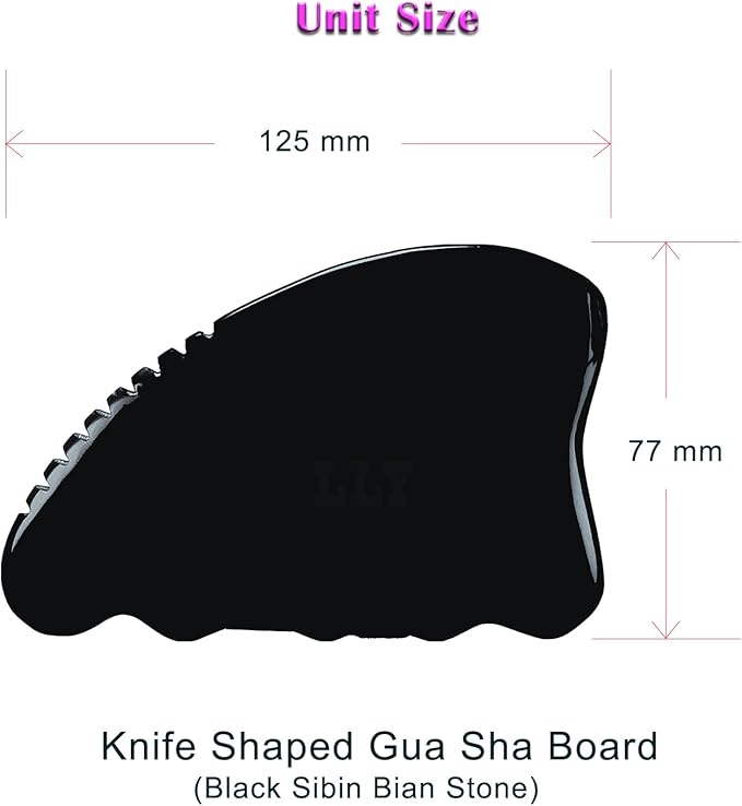 LLY Multifunctional Scraping Massage Tools. Natural Black sibin bian Stone. Beauty & Health Care,Relieve Wrinkles,Muscle and acupoint Massage (Knife Shaped Scraping Massager)