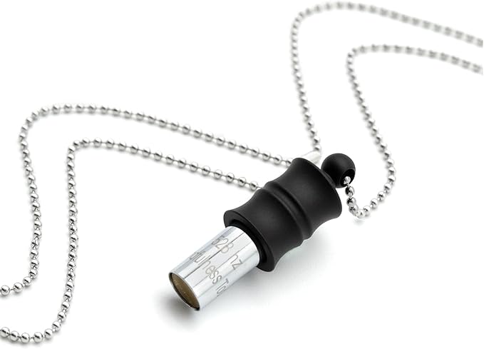 Black Zen Bamboo Whistle 528 Hz Meditation Necklace Breathing Frequency Sound Healing Device by Adjusting The Breathing for Anxiety & Stress Relief Mindfulness