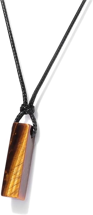 Crystal Necklaces for Women Gemstone Pendant Necklace Adjustable Handmade Black Rope Natural Stone Spiritual Necklace Energy Crystals and Healing Stones Necklace for Men