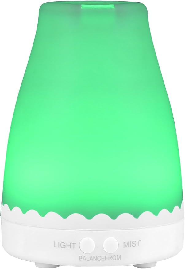 Elevon Essential Oil Diffuser, Aromatherapy Diffuser with Adjustable Mist Mode, 7 Color LED Lights, Waterless Auto Off for Bedroom, Home Office, Travel