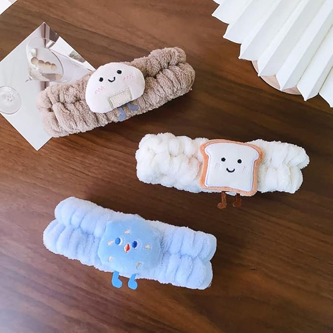 PERFECTSIGHT Spa Headband for Washing Face, Cute Hair Band for Washing Face Shower Yoga Sports Beauty Skincar Party, Soft Fluffy Makeup Headband, Kawaii Facial Headbands for Woman Girls