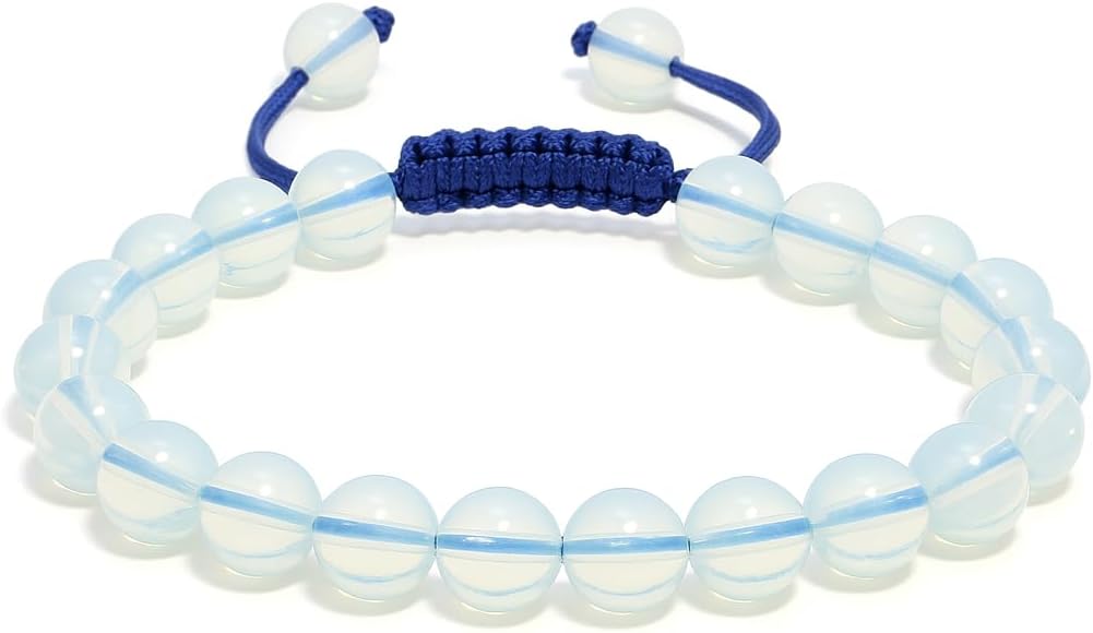 Energy Protection Crystal Handmade Adjustable Bead Bracelet Perfect for Men, Women’s Gift - Gemstone Healing Stretch Bracelet Pulsera Para Hombre Mujer Stocking Stuffer