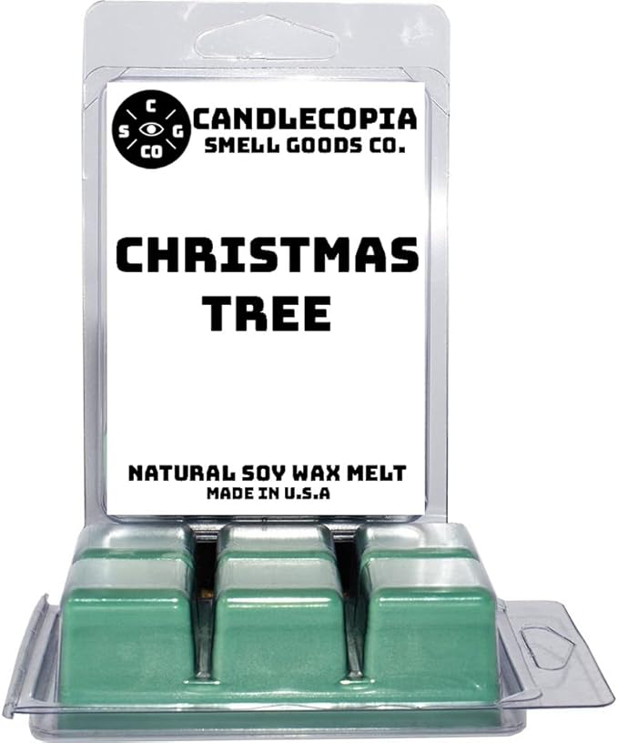 Christmas Tree Strongly Scented Hand Poured Vegan Wax Melts, 12 Scented Wax Cubes, 6.4 Ounces in 2 x 6-Packs