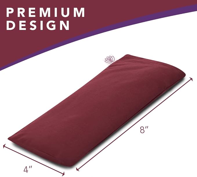 Lotus Unscented Weighted Eye Pillow – Natural Flaxseed Eye Mask for Meditation, Yoga & Travel – Relaxation Gift for Men & Women