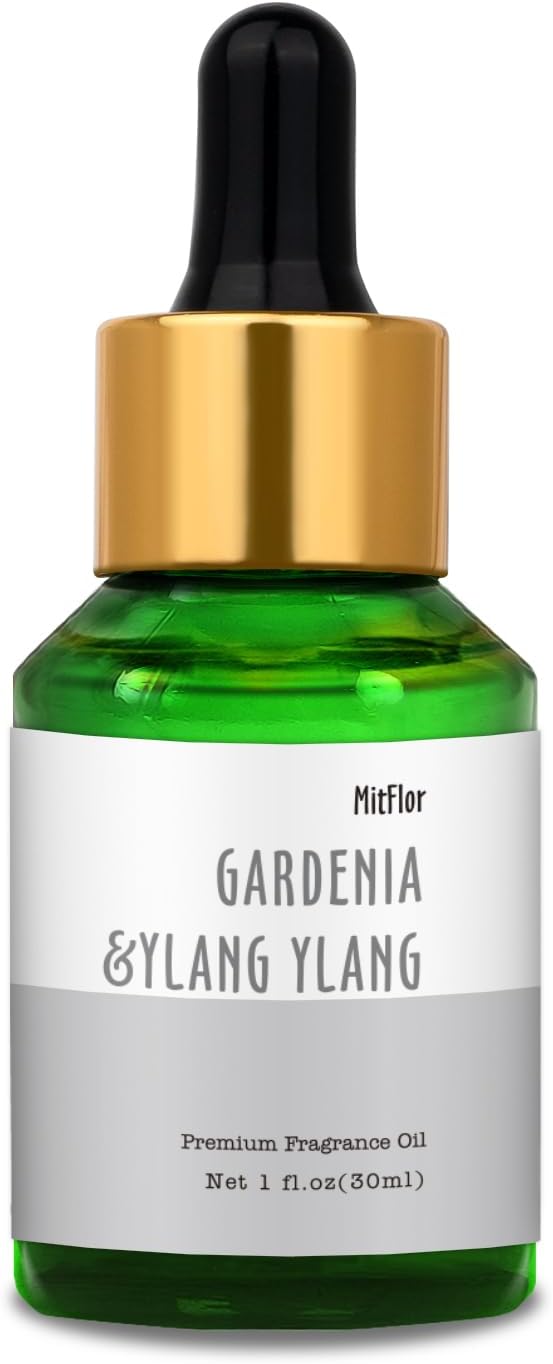 Gardenia &Ylang Ylang Fragrance Oil, MitFlor 30ml Aromatherapy Essential Oil, Premium Fragrance Oil for Soap & Candle Making, Floral Scent for Diffusers for Home