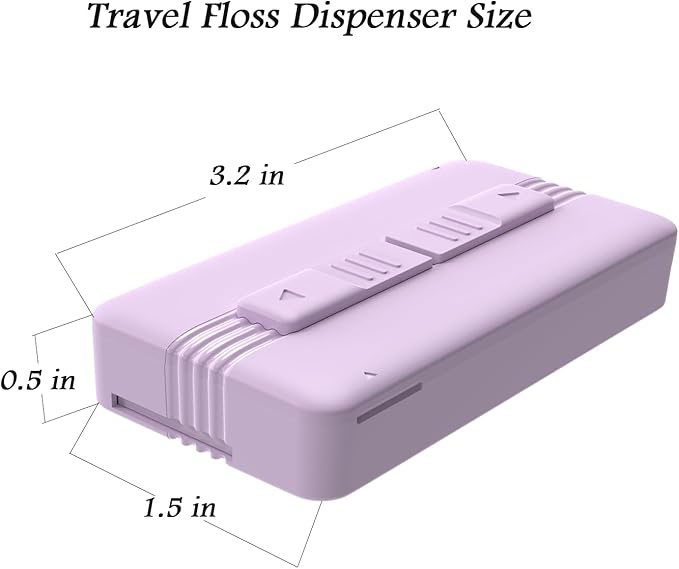Holy Rose Travel Dental Floss Dispenser - 2 Pack Mint Flavored Refill Floss Picks with Portable Case - 220 Count Twin-Line Flossers & Toothpicks
