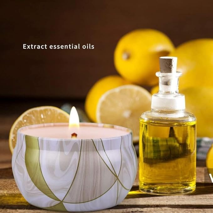 6 Pack Scented Candles Gifts Set, Aromatherapy Candles for Home Scented, Natural Soy Candles Gifts for Women, 120H Burning Time, Portable Small Jar Candle Set for Travel,Yoga, Bath, Spa