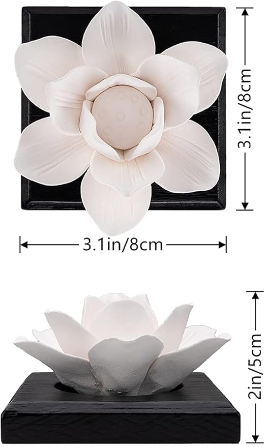 Lotus Flower Styling Essential Oil Diffuser Stone, Non-Electric, Handmade Products, Decorative Tabletops, Car Decoration Ornaments (Essential Oils Not Included)