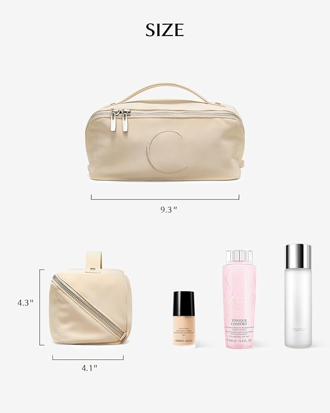 EACHY Travel Makeup Bag,Large Capacity Cosmetic Bags for Women,Waterproof Portable Pouch Open Flat Toiletry Bag Pattern Makeup Bag