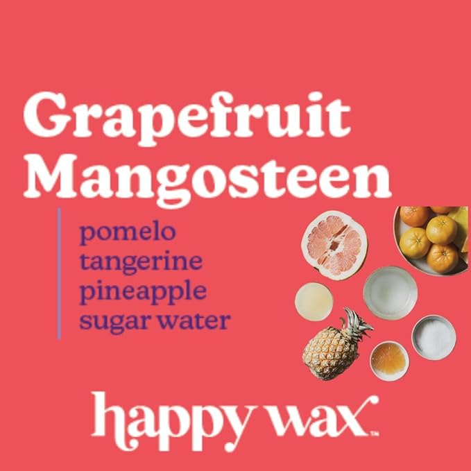 Happy Wax Grapefruit Mangosteen Scented Bear Wax Melts - Natural Strong Scented Summer Wax Melts Infused w/Essential Oils - Non Toxic Wax Melt & Pet Safe Wax Melts - (8 oz Pouch)