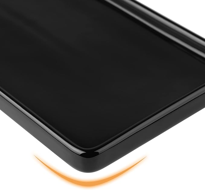 Gurygo 8" Bathroom Trays, Ceramic Vanity Trays for Bathroom, Small Ceramic Tray, Kitchen Soap Tray for Kitchen Counter (Black, 8",Set/1)