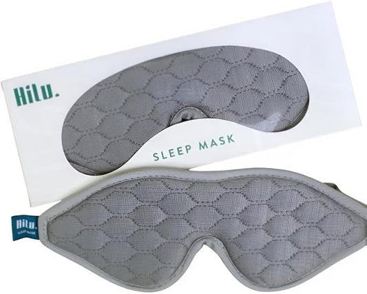 HILU Sleep Mask - 100% Light Blocking Eye Mask for Sleeping - Zero Eye Pressure, Comfortable & Adjustable Design - Durable Sleep Blindfold for Women, Men, Travel, Naps & Shift Work | Gray